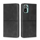 For Xiaomi Poco M5s 4G/Redmi Note 11 SE India Cow Texture Magnetic Leather Phone Case(Black) - 1