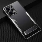 For Xiaomi Redmi Note 12 Pro+ China Blade Series TPU + Titanium Alloy Phone Case with Holder(Black Silver) - 1