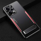 For Xiaomi Redmi Note 12 China Blade Series TPU + Titanium Alloy Phone Case with Holder(Black Red) - 1