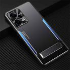 For Xiaomi Redmi Note 12 China Blade Series TPU + Titanium Alloy Phone Case with Holder(Black Blue) - 1