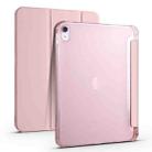 For iPad 10th Gen 10.9 2022 Four-corner Airbag Shockproof Three-fold Tablet Leather Case(Pink) - 1