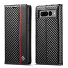 For Google Pixel 7 Pro LC.IMEEKE Carbon Fiber PU + TPU Leather Case(Vertical Black) - 1