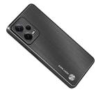 For Xiaomi Redmi Note 12 Pro 5G China Metal Brushed Texture Shockproof Phone Case(Black) - 1