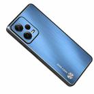 For Xiaomi Redmi Note 12 Pro 5G China Metal Brushed Texture Shockproof Phone Case(Blue) - 1