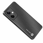 For Xiaomi Redmi Note 12 China Metal Brushed Texture Shockproof Phone Case(Black) - 1