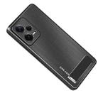 For Xiaomi Redmi Note 12 Pro+ China Metal Brushed Texture Shockproof Phone Case with Holder(Black) - 1