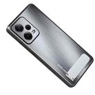 For Xiaomi Redmi Note 12 Pro 5G China Metal Brushed Texture Shockproof Phone Case with Holder(Silver) - 1