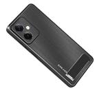 For Xiaomi Redmi Note 12 China Metal Brushed Texture Shockproof Phone Case with Holder(Black) - 1