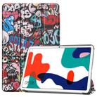 For Huawei MatePad 10.4 inch Painted Pattern Anti-fall Horizontal Flip Tablet PC Protective Leather Case with Bracket(Graffiti) - 1