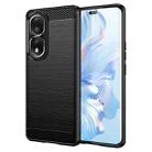 For Honor 80 Pro 5G Brushed Texture Carbon Fiber TPU Phone Case(Black) - 1