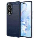 For Honor 80 Pro 5G Brushed Texture Carbon Fiber TPU Phone Case(Blue) - 1