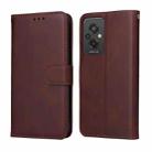 For Xiaomi Redmi 11 Prime 4G Classic Calf Texture Flip Leather Case(Brown) - 1