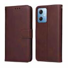 For Xiaomi Redmi Note 12 China Classic Calf Texture Flip Leather Case(Brown) - 1