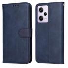 For Xiaomi Redmi Note 12 Pro 5G China Classic Calf Texture Flip Leather Case(Blue) - 1