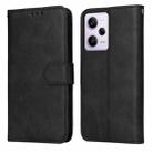 For Xiaomi Redmi Note 12 Pro 5G China Classic Calf Texture Flip Leather Case(Black) - 1