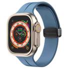 Solid Color Magnetic Buckle Silicone Watch Band For Apple Watch Series 9&8&7 41mm / SE 3&SE 2&6&SE&5&4 40mm / 3&2&1 38mm (Starlight Blue) - 1