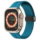 Solid Color Magnetic Buckle Silicone Watch Band For Apple Watch Series 9&8&7 41mm / SE 3&SE 2&6&SE&5&4 40mm / 3&2&1 38mm (Cyan) - 1