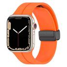 Solid Color Magnetic Buckle Silicone Watch Band For Apple Watch Ultra 49mm / Series 8&7 45mm / SE 2&6&SE&5&4 44mm(Orange) - 1