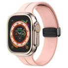 Solid Color Magnetic Buckle Silicone Watch Band For Apple Watch Ultra 49mm / Series 8&7 45mm / SE 2&6&SE&5&4 44mm (Rose Pink) - 1