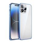 For iPhone 14 Pro Max 3D Twill Texture Phone Case(Sierra Blue) - 1