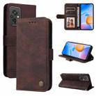 For Xiaomi Redmi 11 Prime 4G Skin Feel Life Tree Metal Button Leather Phone Case(Brown) - 1