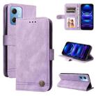 For Xiaomi Redmi Note 12 China Skin Feel Life Tree Metal Button Leather Phone Case(Purple) - 1