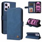 For Xiaomi Redmi Note 12 Pro 5G China Skin Feel Life Tree Metal Button Leather Phone Case(Blue) - 1