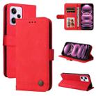 For Xiaomi Redmi Note 12 Pro 5G China Skin Feel Life Tree Metal Button Leather Phone Case(Red) - 1