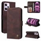 For Xiaomi Redmi Note 12 Pro+ China Skin Feel Life Tree Metal Button Leather Phone Case(Brown) - 1