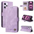 For Xiaomi Redmi Note 12 Pro+ China Skin Feel Life Tree Metal Button Leather Phone Case(Purple) - 1