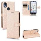 For Kyocera KY-51B Honeycomb Dot Texture Leather Phone Case(Gold) - 1