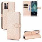 For Nokia G21 Honeycomb Dot Texture Leather Phone Case(Gold) - 1