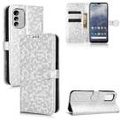 For Nokia G60 5G Honeycomb Dot Texture Leather Phone Case(Silver) - 1