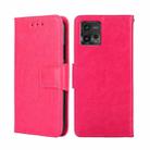 For Motorola Moto G72 4G Crystal Texture Horizontal Flip Leather Phone Case(Rose Red) - 1