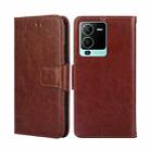 For vivo V25 Pro 5G Crystal Texture Horizontal Flip Leather Phone Case(Brown) - 1