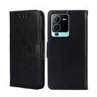 For vivo V25 Pro 5G Crystal Texture Horizontal Flip Leather Phone Case(Black) - 1