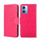 For Xiaomi Redmi Note 12 China Crystal Texture Horizontal Flip Leather Phone Case(Rose Red) - 1