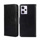 For Xiaomi Redmi Note 12 Pro 5G China Crystal Texture Horizontal Flip Leather Phone Case(Black) - 1