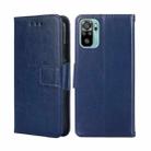 For Xiaomi Poco M5s 4G/Redmi Note 11 SE India Crystal Texture Horizontal Flip Leather Phone Case(Royal Blue) - 1