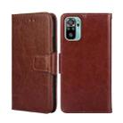 For Xiaomi Poco M5s 4G/Redmi Note 11 SE India Crystal Texture Horizontal Flip Leather Phone Case(Brown) - 1