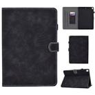 For iPad Air (2019) Embossing Panda Sewing Thread Horizontal Painted Flat Leather Case with Sleep Function & Pen Cover & Anti Skid Strip & Card Slot & Holder(Black) - 1