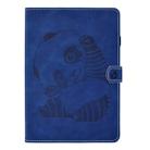 For iPad Air 2 Embossing Sewing Thread Horizontal Painted Flat Leather Case with Sleep Function & Pen Cover & Anti Skid Strip & Card Slot & Holder(Blue) - 2