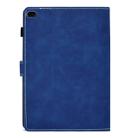 For iPad Air 2 Embossing Sewing Thread Horizontal Painted Flat Leather Case with Sleep Function & Pen Cover & Anti Skid Strip & Card Slot & Holder(Blue) - 4