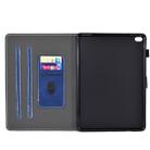 For iPad Air 2 Embossing Sewing Thread Horizontal Painted Flat Leather Case with Sleep Function & Pen Cover & Anti Skid Strip & Card Slot & Holder(Blue) - 5
