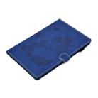 For iPad Air 2 Embossing Sewing Thread Horizontal Painted Flat Leather Case with Sleep Function & Pen Cover & Anti Skid Strip & Card Slot & Holder(Blue) - 8