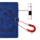 For iPad Air 2 Embossing Sewing Thread Horizontal Painted Flat Leather Case with Sleep Function & Pen Cover & Anti Skid Strip & Card Slot & Holder(Blue) - 10