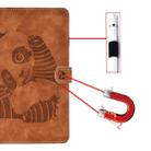 For iPad mini 2 / 3 / 4 / 5 Embossing Sewing Thread Horizontal Painted Flat Leather Case with Sleep Function & Pen Cover & Anti Skid Strip & Card Slot & Holder(Brown) - 10
