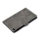 For iPad mini 2 / 3 / 4 / 5 Embossing Sewing Thread Horizontal Painted Flat Leather Case with Sleep Function & Pen Cover & Anti Skid Strip & Card Slot & Holder(Gray) - 9