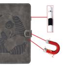 For iPad mini 2 / 3 / 4 / 5 Embossing Sewing Thread Horizontal Painted Flat Leather Case with Sleep Function & Pen Cover & Anti Skid Strip & Card Slot & Holder(Gray) - 10
