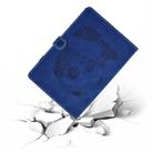 For iPad mini 2 / 3 / 4 / 5 Embossing Sewing Thread Horizontal Painted Flat Leather Case with Sleep Function & Pen Cover & Anti Skid Strip & Card Slot & Holder(Blue) - 3